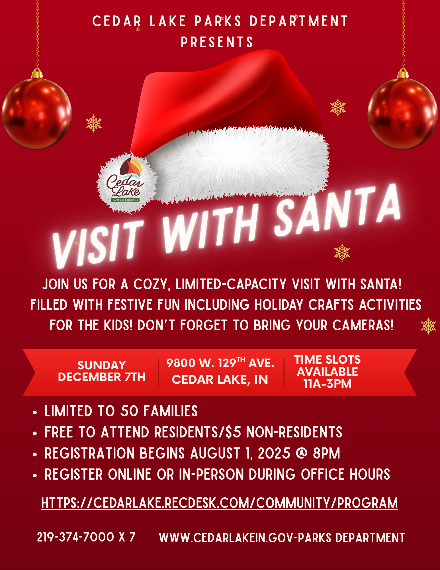 Visit with Santa at the Clubhouse