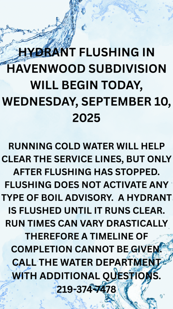 Hydrant Flushing Flyer with information 