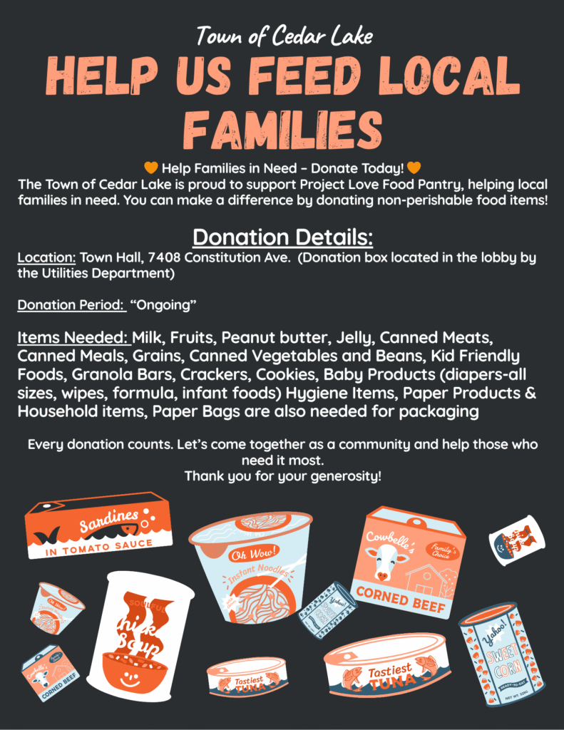 Food Donation Flyer showing what is needed