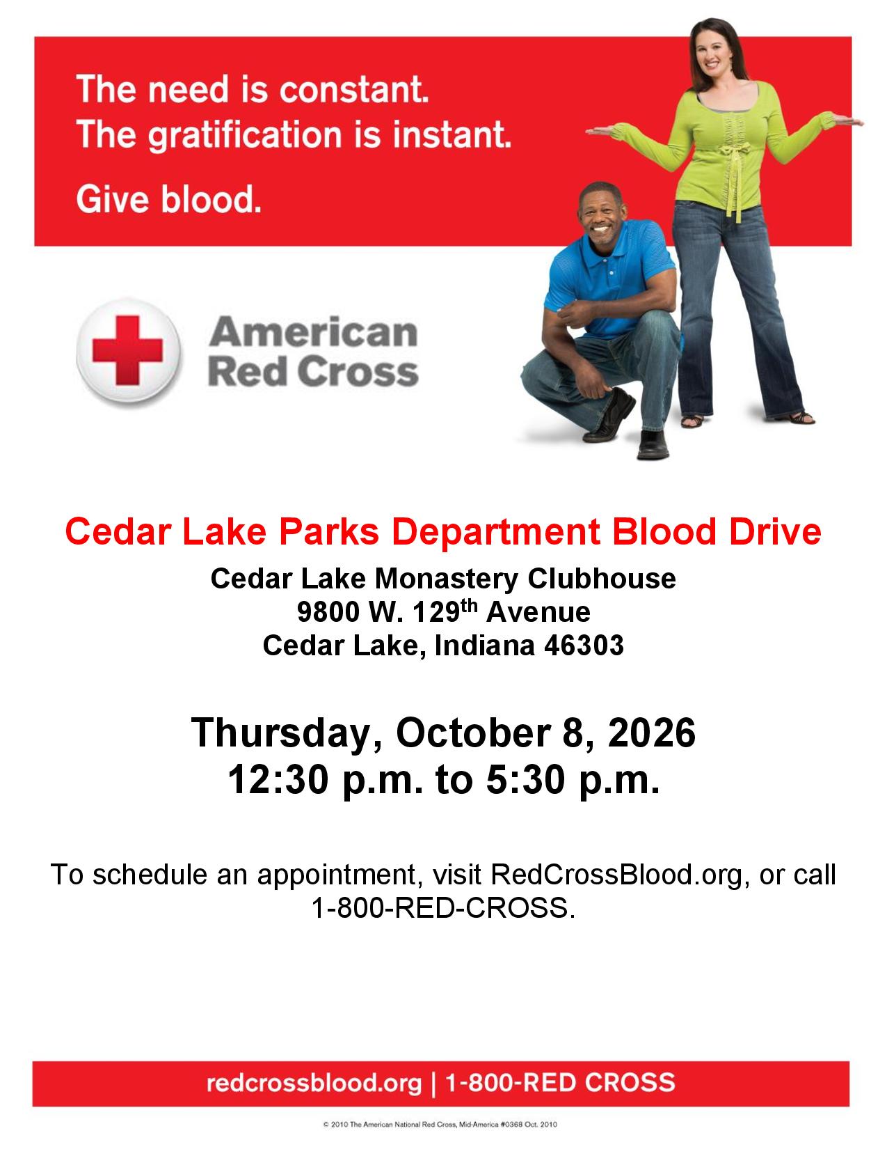 Blood Drive flyer for October 8, 2026.
