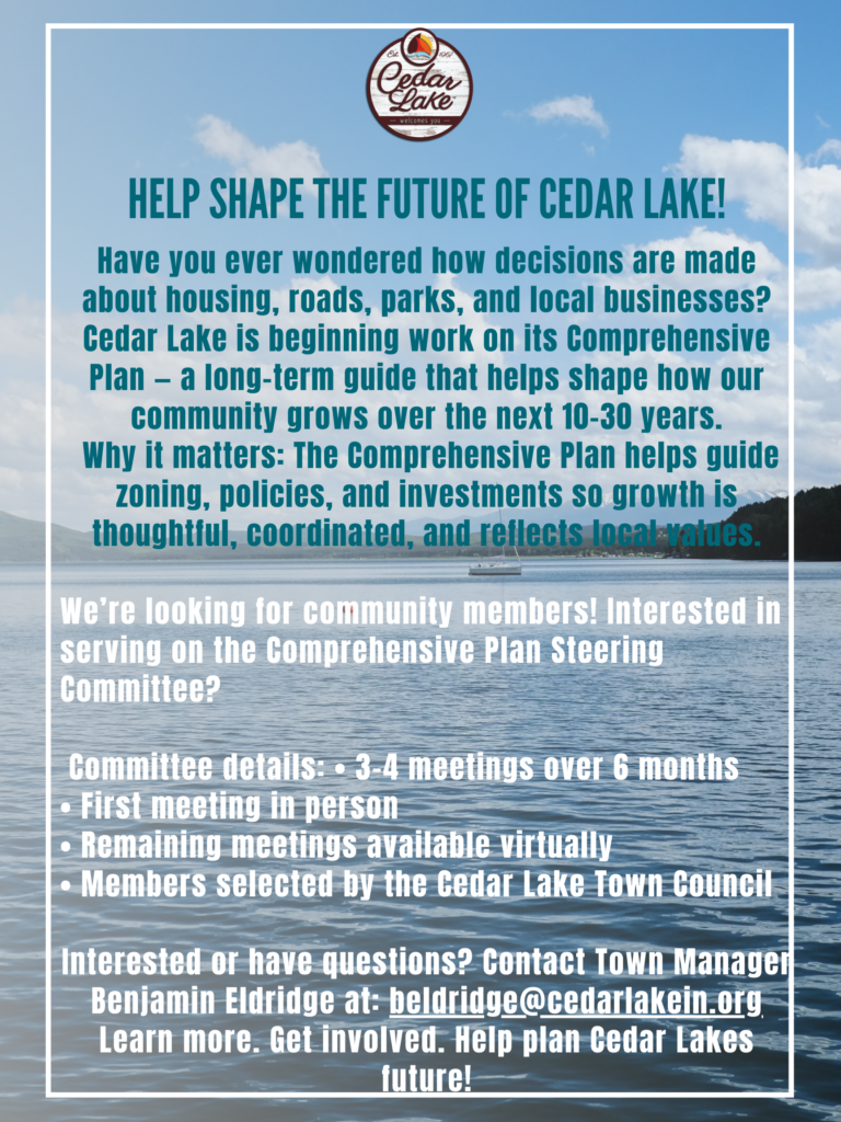 Flyer with Comprehensive Plan Committee Information.
