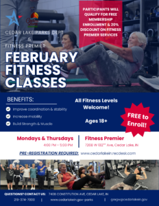 Fitness Premier February Fitness Classes Flyer