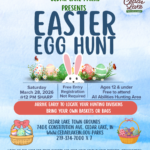Flyer with Easter Egg Hunt Information on it.