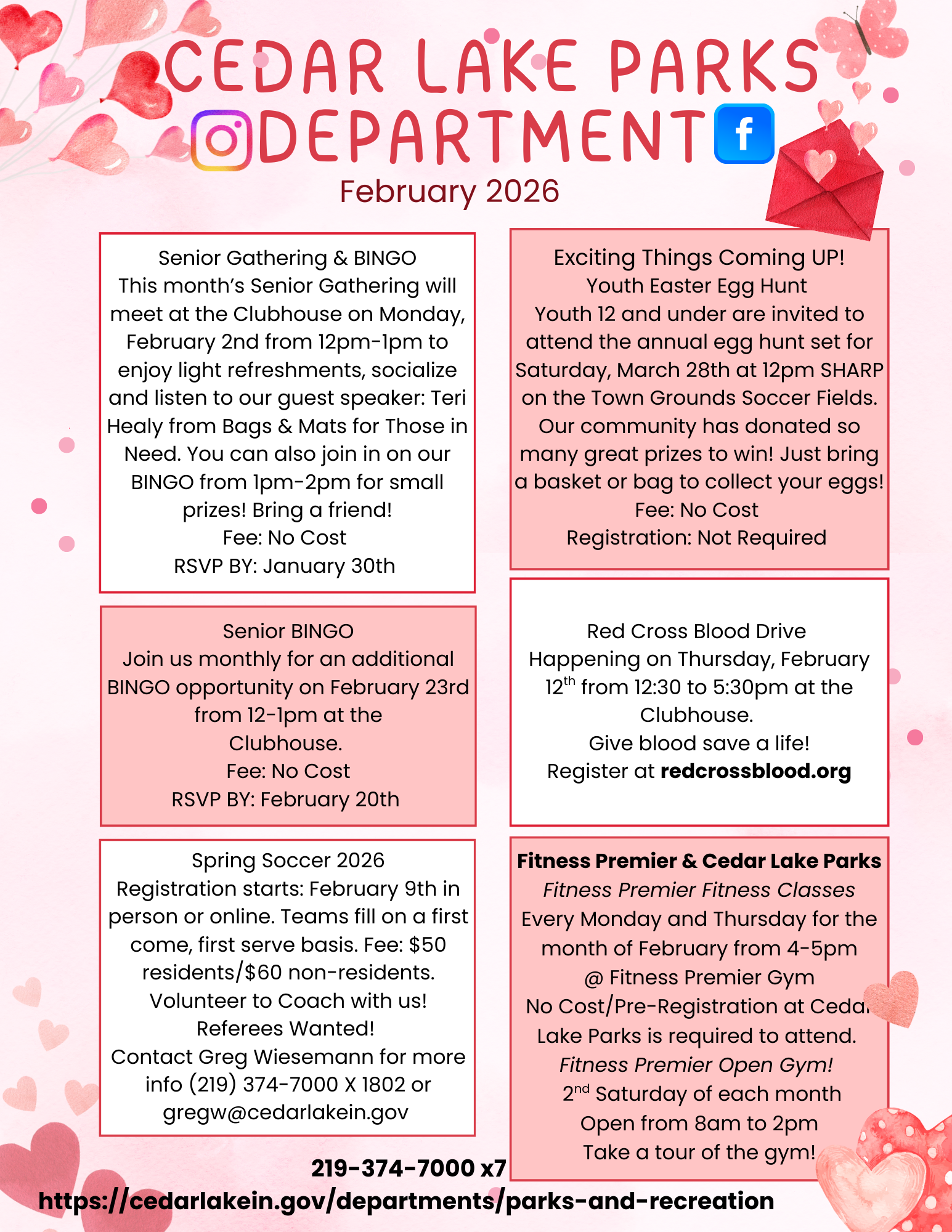 Newsletter for February for all events and programs
