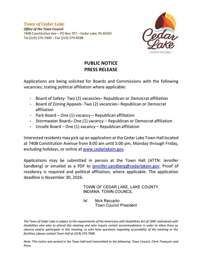 Public Notice Press Release Flyer
